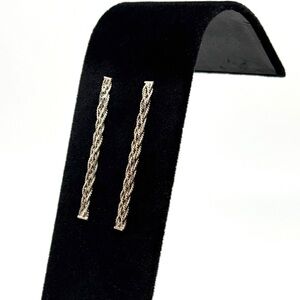 Sterling Silver Braided Serpentine Dangling Earrings